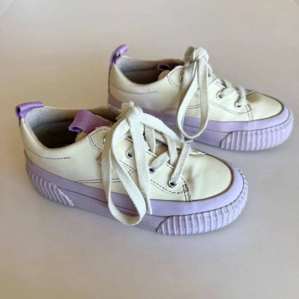 Zara Girls UV Color Changing Sneakers Lilac Cream Size 11.5 EU29